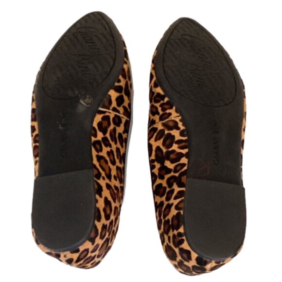 Gianni Bini Dyed Calf Hair Leopard Animal Print Pointed Toe Loafers 7.5M #316G - Picture 7 of 9